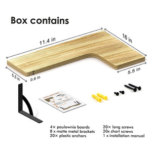 Ensemble de 4 étagères murales d'angle flottantes en bois sculpté multifonctionnelles pour salon, salle de bain, garage, épices, pots de fleurs, aliments, bijoux - Product Image 2