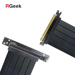 RGeek PCIe3.0 16x Riser Cartão Cabo De Extensão de Riser PCIe GPU Suporte de Montagem Vertical 90 Graus 30cm Gaming PCI-e 3.0 x16