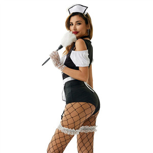 Set di Lingerie per cameriera esotica uniforme da donna 7 pezzi costumi per Cosplay Sexy da discoteca all'ingrosso - Product Image 3