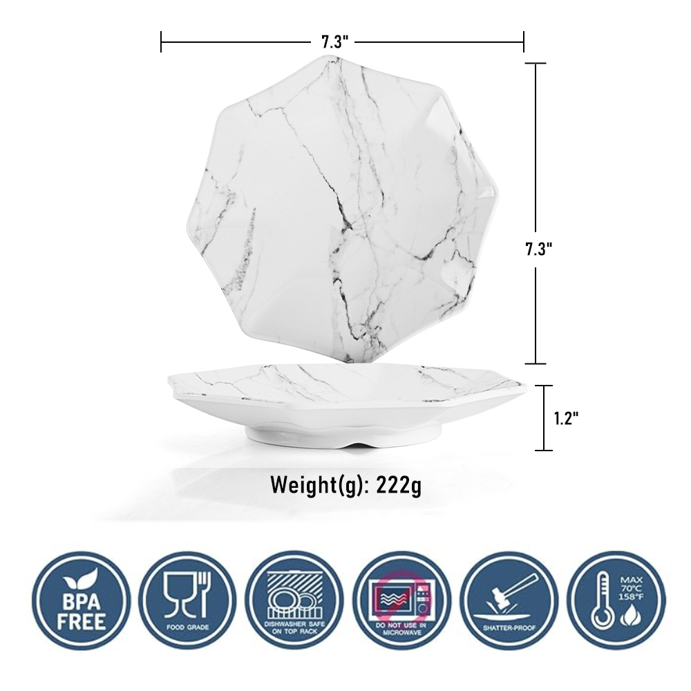 7.3 "x 7.3" x 1.2 "pouce
