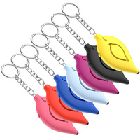 Nieuwe Mode Blad Veiligheid Sleutelhanger Zelfverdediging Veiligheid Persoonlijke Sirene Alarm Sleutelhanger Voor Vrouwen Persoonlijke Sirene Alarm Sleutelhanger Led