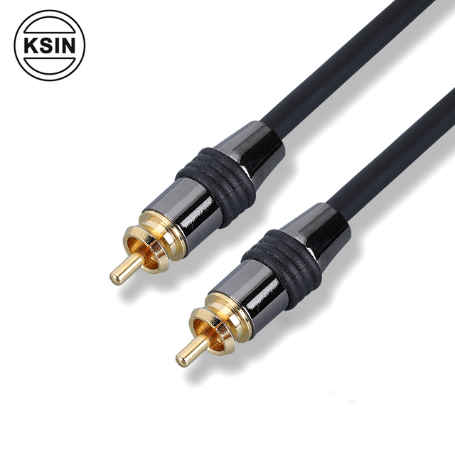 Gold Plated Aluminum Shell Braid Shielded Audio Speaker Cable 1 RCA to 1 RCA for Car Computer DVD Player