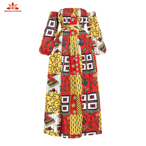 Robe longue à manches <span class=keywords><strong>longues</strong></span> et bustier sexy pour femme, style africain imprimé, taille haute, jupe fendue sur le côté, <span class=keywords><strong>robes</strong></span> Ankara, vente <span class=keywords><strong>en</strong></span> gros, collection <span class=keywords><strong>2021</strong></span> - Product Image 2