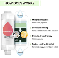 Filtre à eau pour douchette universelle B, purificateur de douche à la vitamine C, élimine le chlore et les impuretés pour la maison, le spa, l'aromathérapie H201