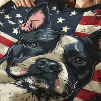 Couverture en flanelle douce à imprimé drapeau américain Black Boston Terrier, couverture rectangulaire en polyester tricotée pour lit, chaise, voyage