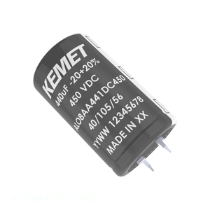 Condensateur à montage traversant ALO8AA331CC450, 330 µF, 450 VDC, en aluminium, 105°C, Distributeur agréé - Product Image 1