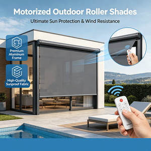 <span class=keywords><strong>Tende</strong></span> a Rullo Elettriche Moderne Verticali Impermeabili da Esterno Personalizzate, <span class=keywords><strong>Tende</strong></span> da Sole Antivento per Patio e Finestre - Product Image 4