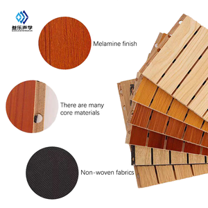Panneaux muraux acoustiques en <span class=keywords><strong>bois</strong></span> auto-adhésifs WPC personnalisés, ignifuges et insonorisants pour bureau, studio, plafond - Product Image 3