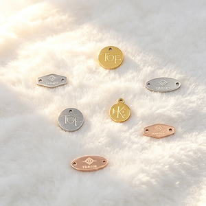 Stamped Custom Metal <b>Name</b> <b>Tags</b> Own Private Brand Design Sew‑on Metal Logo Labels for Clothing Bag Jeans Accessories - Product Image 3