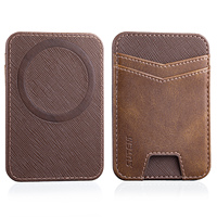 Tarjetero Magnético con Bloqueo RFID de Cuero PU, Funda Desmontable para Tarjetas para iPhone, Samsung, Google