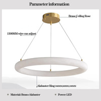 Lustres et suspensions de plafond ronds de luxe en albâtre naturel pour salon, luminaires suspendus modernes