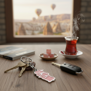 Porte-clés souvenir personnalisé avec drapeau et carte de Turquie en métal - Product Image 2