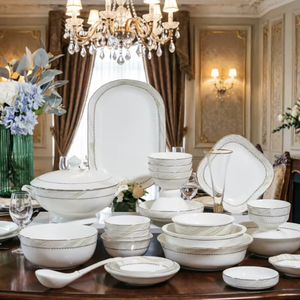 Juego de <span class=keywords><strong>Vajilla</strong></span> de Porcelana Fina de Lujo, Diseño Tradicional Chino, Origen Pekín, Juego Completo de Utensilios, Ligero, Apto para Lavavajillas - Product Image 1