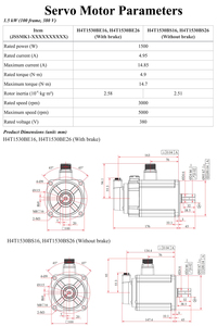 Kit de Motor de Accionamiento EtherCAT de 17 Bits, Impermeable, 1.5KW, 3000rpm, con Motor de CA Trifásico de 220V/380V y 100mm, y EtherCAT D - Product Image 4