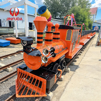 Train touristique sur rail à grande capacité de charge avec finition de surface personnalisée pour sites touristiques