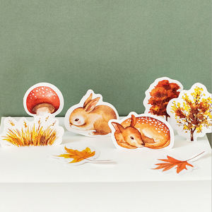 46 pièces/boîte Kawaii automne forêt autocollant <span class=keywords><strong>animaux</strong></span> mignons Mini papier autocollant décoration album <span class=keywords><strong>de</strong></span> bricolage journal Scrapbooking autocollant - Product Image 3
