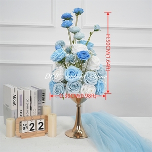 New design Silk Artificial <b>Flower</b> Ball Decoration for Dining Table Outdoor Proposal & Wedding Arrangement - Product Image 2