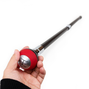 Bâton de marche créatif pour jeune gentleman, avec pommeau de levier de vitesse de voiture multifonctionnel en boule rouge, tige en fer à longueur réglable, tendance - Product Image 4