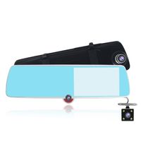Ultra-haute résolution 3 lentilles avant intérieur vue arrière 5 pouces miroir Dashcam voiture DVR avec écran tactile