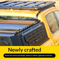 Capot de camionnette Ford Ranger, toit surélevé en alliage d'aluminium avec barres transversales de toit, panneau MOLLE personnalisable