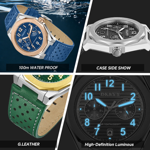 DK&YT นาฬิกาสำหรับผู้ชายแฟชั่นหนังควอตซ์นาฬิกาผู้ชายธุรกิจกีฬานาฬิกาข้อมือชายนาฬิกามงเตร ฮอมม์ - Product Image 6