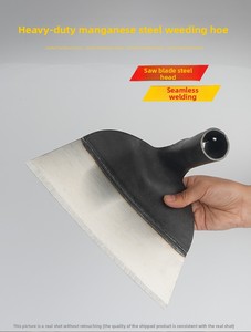 Houe de désherbage agricole, outil de travail du sol domestique, de creusement et de défrichement extérieur, houe agricole en acier, grattoir noir et argenté - Product Image 6