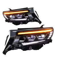 YBJ voiture accessoires phare Led 3 yeux d'ange Led Len pour PRADO FJ150 2018-2021 avec LED DRL modifié Prado Lc150 phare