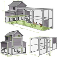 Meilleure Vente Usine Vente en Gros Poulailler en Bois Grande Volière Extérieure pour 10-15 Poules