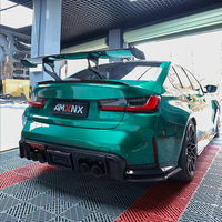 Nuevo diseño G80 M3, kits de carrocería de fibras de carbono seco, faldas laterales de rejilla, labio trasero, labio delantero para BMW M3 G80 AX, labio trasero estilo con luces