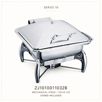 Volledig formaat inductie mechanische scharnier commerciële foodservice apparatuur buffet voedselwarmer roestvrijstalen chafing dish