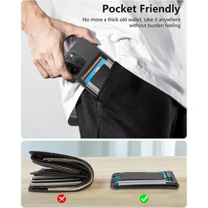 2024 benutzerdefinierter lederkartenhalter brieftaschen magnetische handy-halter für iPhone 15/14 Pro Max/14 Pro/14/14 Plus/13/12 Serie