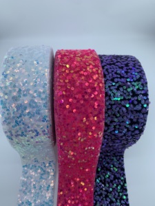 Boca toptan renkli 75mm kadife pullu şerit ev tekstili ve dekore kutuları şerit için uygundur - Product Image 2