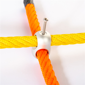 Playground Pyramid Aluminum X Cross Connector With Screw For Combination Rope 16Mm Nylon Reinforced Kids Climbing Connectors