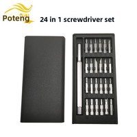 Jeu de tournevis cruciformes en acier de précision 24-en-1 pour bricolage usage industriel Torx pour démonter les téléphones portables tablettes lunettes