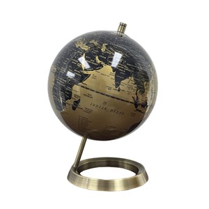 Globe terrestre moderne noir et or, rotatif à 360°, décoratif, avec base en métal, pour la décoration de bureau ou de <span class=keywords><strong>maison</strong></span>. - Product Image 1