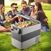 Mini-réfrigérateur de voiture 55L avec congélateur, compresseur portable 12/24V DC 110-240V, entrepôt UE, compatible dropshipping