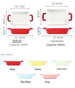 450ml 800mlセラミックスクエアベーキングトレイケーキ用ピザスープライス-エコフレンドリーなベーキングディッシュ & パン - Product Image 5