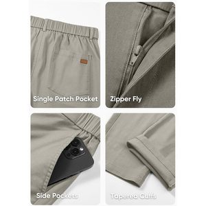 2025 pantalones de joggers de pana informales para hombre Chino 100% algodón antiarrugas decorado raya lateral plisado estilo Formal XL recto - Product Image 3