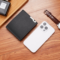 Dompet Pendek Anti Maling Pria JIANGBAO Gaya Korea Berbingkai Besi Horizontal Multi-Kartu untuk Pria Muda Tempat Kartu Trendy