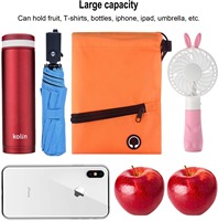 Sac à dos personnalisé en polyester avec cordon de serrage et poche zippée, sac de sport, sac de shopping entièrement personnalisable avec logo