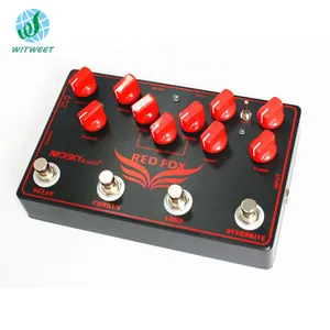 Red FOX Multieffects 4-in-1 Multi-functional Guitar Effect Pedal with Overdrive, LOOP, Chorus and Delay Combined Effects factory