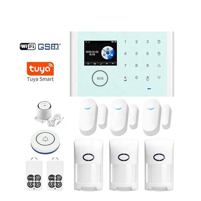 SAFEPOINT HSG003 Tuya Smart WiFi GSM Security Alarm System Panel Built-in Siren With 433 Door Motion Sensor Home Alarm System