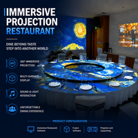 Sistema de Proyección Inmersiva 360° para Restaurantes, Equipo Interactivo de Proyección para Comedor, Ideal para Banquetes Privados y Restaurantes Temáticos