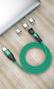 Chargeur de téléphone LED à lumière fluide 3 en 1, rotation libre à 540 degrés, câble magnétique USB, chargeur magnétique mobile <span class=keywords><strong>pour</strong></span> type C - Product Image 3