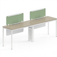 Système de bureau modulaire linéaire commercial pour personnel, avec pieds partagés flexibles, pour espace de travail ouvert
