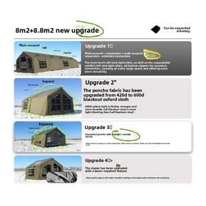 Tente de <span class=keywords><strong>camping</strong></span> quatre saisons Jingcheng JC House 88.8 avec toile en coton pour aventures en plein air, abri à toit étendu - Product Image 4