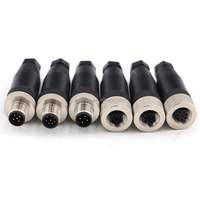 Connecteur circulaire métallique M8 à 10 broches, prise d'insertion à 4 broches, câble d'alimentation étanche IP67, boîtier PC durable