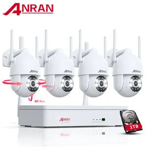 ANRAN HD 5MP Outdoor 8ch Nvr Kit Human Motion Tracking Color Nigh Vision Wifi Ptz Security Camera System