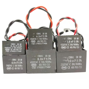 Condensateur <span class=keywords><strong>CBB61</strong></span> <span class=keywords><strong>P2</strong></span> <span class=keywords><strong>SH</strong></span> 450V 2µF MFD, Condensateur de Film Polypropylène 25µF pour Moteur de Ventilateur, à Passage Traversant 40/70/20, 40/85/21 200-500VAC 5% - Product Image 1