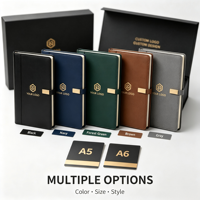 Ensemble de carnets d'affaires personnalisés en gros, couverture en PU bleu marine, journal pour cadeau promotionnel d'entreprise, service OEM